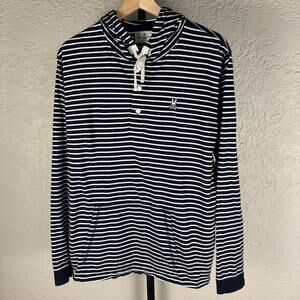 Psycho Bunny Indie Y2K 2010s Style Striped Medium Sz 5 Lightweight Henley Hoodie